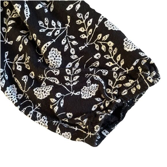 Lucky Brand Womens Sm Embroidered Floral Long Sleeve Peasant Blouse Tunic Boho - Picture 4 of 8